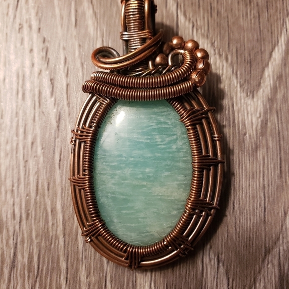 765- Amazonite Pendant Necklace Handmade NWT - Picture 7 of 8